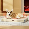 image:imageBedsure XL Dog Bed for Crate Pet Bed with Washable Cover 41x27 Inch Grey  Orthopedic Egg Crate Foam Flat Rectangle Sherpa Mat NonSlip Bottom Comfy Removable Cover For Extra Large Pets  65 lbsAshen CreamSelf Warming Version