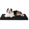 image:imageBedsure XL Dog Bed for Crate Pet Bed with Washable Cover 41x27 Inch Grey  Orthopedic Egg Crate Foam Flat Rectangle Sherpa Mat NonSlip Bottom Comfy Removable Cover For Extra Large Pets  65 lbsBlack