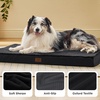 image:imageBedsure XL Dog Bed for Crate Pet Bed with Washable Cover 41x27 Inch Grey  Orthopedic Egg Crate Foam Flat Rectangle Sherpa Mat NonSlip Bottom Comfy Removable Cover For Extra Large Pets  65 lbsBlack