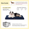 image:imageBedsure XL Dog Bed for Crate Pet Bed with Washable Cover 41x27 Inch Grey  Orthopedic Egg Crate Foam Flat Rectangle Sherpa Mat NonSlip Bottom Comfy Removable Cover For Extra Large Pets  65 lbsAsh Navy