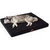 image:imageBedsure XL Dog Bed for Crate Pet Bed with Washable Cover 41x27 Inch Grey  Orthopedic Egg Crate Foam Flat Rectangle Sherpa Mat NonSlip Bottom Comfy Removable Cover For Extra Large Pets  65 lbsBlack
