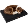 image:imageBedsure XL Dog Bed for Crate Pet Bed with Washable Cover 41x27 Inch Grey  Orthopedic Egg Crate Foam Flat Rectangle Sherpa Mat NonSlip Bottom Comfy Removable Cover For Extra Large Pets  65 lbsBlack