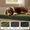 image:imageBedsure XL Dog Bed for Crate Pet Bed with Washable Cover 41x27 Inch Grey  Orthopedic Egg Crate Foam Flat Rectangle Sherpa Mat NonSlip Bottom Comfy Removable Cover For Extra Large Pets  65 lbsDark Green