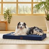 image:imageBedsure XL Dog Bed for Crate Pet Bed with Washable Cover 41x27 Inch Grey  Orthopedic Egg Crate Foam Flat Rectangle Sherpa Mat NonSlip Bottom Comfy Removable Cover For Extra Large Pets  65 lbsAsh Navy