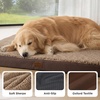 image:imageBedsure XL Dog Bed for Crate Pet Bed with Washable Cover 41x27 Inch Grey  Orthopedic Egg Crate Foam Flat Rectangle Sherpa Mat NonSlip Bottom Comfy Removable Cover For Extra Large Pets  65 lbsBrown