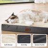 image:imageBedsure XL Dog Bed for Crate Pet Bed with Washable Cover 41x27 Inch Grey  Orthopedic Egg Crate Foam Flat Rectangle Sherpa Mat NonSlip Bottom Comfy Removable Cover For Extra Large Pets  65 lbsGrey