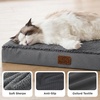image:imageBedsure XL Dog Bed for Crate Pet Bed with Washable Cover 41x27 Inch Grey  Orthopedic Egg Crate Foam Flat Rectangle Sherpa Mat NonSlip Bottom Comfy Removable Cover For Extra Large Pets  65 lbsDark Grey