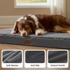 image:imageBedsure XL Dog Bed for Crate Pet Bed with Washable Cover 41x27 Inch Grey  Orthopedic Egg Crate Foam Flat Rectangle Sherpa Mat NonSlip Bottom Comfy Removable Cover For Extra Large Pets  65 lbsDark Grey