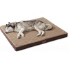 image:imageBedsure XL Dog Bed for Crate Pet Bed with Washable Cover 41x27 Inch Grey  Orthopedic Egg Crate Foam Flat Rectangle Sherpa Mat NonSlip Bottom Comfy Removable Cover For Extra Large Pets  65 lbsBrown