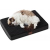 image:imageBedsure XL Dog Bed for Crate Pet Bed with Washable Cover 41x27 Inch Grey  Orthopedic Egg Crate Foam Flat Rectangle Sherpa Mat NonSlip Bottom Comfy Removable Cover For Extra Large Pets  65 lbsBlack