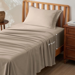image:imageBedsure Deep Pocket Queen Sheet Set  Fits Mattresses Up to 21 Inches Thick  4 Piece GentleSoft Bed Sheets Moisture Wicking Soft amp Cooling Bedsheet amp Pillowcases Easy amp Secure Fit Red16  Brown
