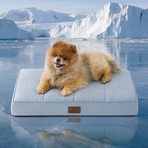 image:imageBedsure XL Dog Bed for Crate Pet Bed with Washable Cover 41x27 Inch Grey  Orthopedic Egg Crate Foam Flat Rectangle Sherpa Mat NonSlip Bottom Comfy Removable Cover For Extra Large Pets  65 lbsCooling Blue