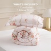 image:imageBedsure Comforter Set Queen Size  Cute Floral Bedding Comforter Set 3 Pieces 1 Soft Reversible Desert Sage Sketch Flowers Comforter and 2 Pillow ShamsBow