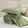 image:imageBedsure Comforter Set Queen Size  Cute Floral Bedding Comforter Set 3 Pieces 1 Soft Reversible Desert Sage Sketch Flowers Comforter and 2 Pillow ShamsCartoon