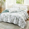 image:imageBedsure Comforter Set Queen Size  Cute Floral Bedding Comforter Set 3 Pieces 1 Soft Reversible Desert Sage Sketch Flowers Comforter and 2 Pillow ShamsLeaf