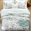 image:imageBedsure Comforter Set Queen Size  Cute Floral Bedding Comforter Set 3 Pieces 1 Soft Reversible Desert Sage Sketch Flowers Comforter and 2 Pillow ShamsLeaf
