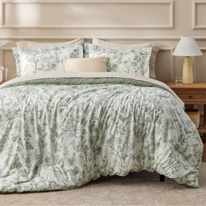 image:imageBedsure Comforter Set Queen Size  Cute Floral Bedding Comforter Set 3 Pieces 1 Soft Reversible Desert Sage Sketch Flowers Comforter and 2 Pillow ShamsBotanical Print