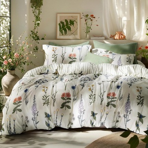 image:imageBedsure Comforter Set Queen Size  Cute Floral Bedding Comforter Set 3 Pieces 1 Soft Reversible Desert Sage Sketch Flowers Comforter and 2 Pillow ShamsFloral