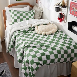 image:imageBedsure Comforter Set Queen Size  Cute Floral Bedding Comforter Set 3 Pieces 1 Soft Reversible Desert Sage Sketch Flowers Comforter and 2 Pillow ShamsCheckered