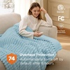 image:imageBedsure Electric Blanket King Size  Thick Striped Flannel Electric Blanket with Dual Control Heating with 6 Heat Settings amp 6 Time Settings 8 hrs Timer Auto Shut Off 90x100 White05  Light Blue