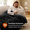 image:imageBedsure Electric Blanket King Size  Thick Striped Flannel Electric Blanket with Dual Control Heating with 6 Heat Settings amp 6 Time Settings 8 hrs Timer Auto Shut Off 90x100 White06  Black