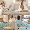 image:imageBedsure Electric Blanket King Size  Thick Striped Flannel Electric Blanket with Dual Control Heating with 6 Heat Settings amp 6 Time Settings 8 hrs Timer Auto Shut Off 90x100 White05  Light Blue