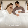 image:imageBedsure Electric Blanket King Size  Thick Striped Flannel Electric Blanket with Dual Control Heating with 6 Heat Settings amp 6 Time Settings 8 hrs Timer Auto Shut Off 90x100 White01  White