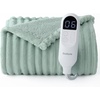 image:imageBedsure Electric Blanket King Size  Thick Striped Flannel Electric Blanket with Dual Control Heating with 6 Heat Settings amp 6 Time Settings 8 hrs Timer Auto Shut Off 90x100 White04  Emerald Green