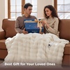 image:imageBedsure Electric Blanket King Size  Thick Striped Flannel Electric Blanket with Dual Control Heating with 6 Heat Settings amp 6 Time Settings 8 hrs Timer Auto Shut Off 90x100 White12  Coconut White