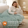 image:imageBedsure Electric Blanket King Size  Thick Striped Flannel Electric Blanket with Dual Control Heating with 6 Heat Settings amp 6 Time Settings 8 hrs Timer Auto Shut Off 90x100 White04  Emerald Green
