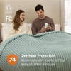 image:imageBedsure Electric Blanket King Size  Thick Striped Flannel Electric Blanket with Dual Control Heating with 6 Heat Settings amp 6 Time Settings 8 hrs Timer Auto Shut Off 90x100 White04  Emerald Green