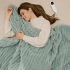 image:imageBedsure Electric Blanket King Size  Thick Striped Flannel Electric Blanket with Dual Control Heating with 6 Heat Settings amp 6 Time Settings 8 hrs Timer Auto Shut Off 90x100 White04  Emerald Green