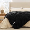 image:imageBedsure Electric Blanket King Size  Thick Striped Flannel Electric Blanket with Dual Control Heating with 6 Heat Settings amp 6 Time Settings 8 hrs Timer Auto Shut Off 90x100 White06  Black