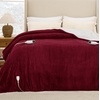 image:imageBedsure Ribbed Electric Blanket Full Coconut White Heated Blanket Preheat  Fast Heating 6 Heat amp 6 Timer Up to 10H Settings 8 Hours AutoOff ETL amp FCC Flannel Sherpa Gifts for Grandma 72x8405  Burgundy