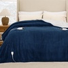 image:imageBedsure Ribbed Electric Blanket Full Coconut White Heated Blanket Preheat  Fast Heating 6 Heat amp 6 Timer Up to 10H Settings 8 Hours AutoOff ETL amp FCC Flannel Sherpa Gifts for Grandma 72x8403  Navy