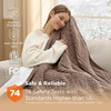 image:imageBedsure Ribbed Electric Blanket Full Coconut White Heated Blanket Preheat  Fast Heating 6 Heat amp 6 Timer Up to 10H Settings 8 Hours AutoOff ETL amp FCC Flannel Sherpa Gifts for Grandma 72x8406  Brown