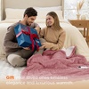 image:imageBedsure Ribbed Electric Blanket Full Coconut White Heated Blanket Preheat  Fast Heating 6 Heat amp 6 Timer Up to 10H Settings 8 Hours AutoOff ETL amp FCC Flannel Sherpa Gifts for Grandma 72x8406  Pink