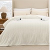 image:imageBedsure Ribbed Electric Blanket Full Coconut White Heated Blanket Preheat  Fast Heating 6 Heat amp 6 Timer Up to 10H Settings 8 Hours AutoOff ETL amp FCC Flannel Sherpa Gifts for Grandma 72x8407  Coconut White