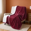 image:imageBedsure Ribbed Electric Blanket Full Coconut White Heated Blanket Preheat  Fast Heating 6 Heat amp 6 Timer Up to 10H Settings 8 Hours AutoOff ETL amp FCC Flannel Sherpa Gifts for Grandma 72x8405  Burgundy