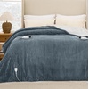 image:imageBedsure Ribbed Electric Blanket Full Coconut White Heated Blanket Preheat  Fast Heating 6 Heat amp 6 Timer Up to 10H Settings 8 Hours AutoOff ETL amp FCC Flannel Sherpa Gifts for Grandma 72x8401  Grey