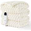 image:imageBedsure Ribbed Electric Blanket Full Coconut White Heated Blanket Preheat  Fast Heating 6 Heat amp 6 Timer Up to 10H Settings 8 Hours AutoOff ETL amp FCC Flannel Sherpa Gifts for Grandma 72x8413  Coconut White