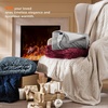 image:imageBedsure Ribbed Electric Blanket Full Coconut White Heated Blanket Preheat  Fast Heating 6 Heat amp 6 Timer Up to 10H Settings 8 Hours AutoOff ETL amp FCC Flannel Sherpa Gifts for Grandma 72x8406  Brown