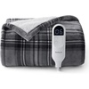 image:imageBedsure Ribbed Electric Blanket Full Coconut White Heated Blanket Preheat  Fast Heating 6 Heat amp 6 Timer Up to 10H Settings 8 Hours AutoOff ETL amp FCC Flannel Sherpa Gifts for Grandma 72x8419  Grey Plaid