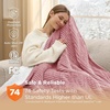 image:imageBedsure Ribbed Electric Blanket Full Coconut White Heated Blanket Preheat  Fast Heating 6 Heat amp 6 Timer Up to 10H Settings 8 Hours AutoOff ETL amp FCC Flannel Sherpa Gifts for Grandma 72x8406  Pink