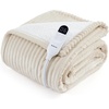 image:imageBedsure Ribbed Electric Blanket Full Coconut White Heated Blanket Preheat  Fast Heating 6 Heat amp 6 Timer Up to 10H Settings 8 Hours AutoOff ETL amp FCC Flannel Sherpa Gifts for Grandma 72x8402  Cream