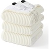 image:imageBedsure Ribbed Electric Blanket Full Coconut White Heated Blanket Preheat  Fast Heating 6 Heat amp 6 Timer Up to 10H Settings 8 Hours AutoOff ETL amp FCC Flannel Sherpa Gifts for Grandma 72x8407  Coconut White