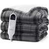 image:imageBedsure Ribbed Electric Blanket Full Coconut White Heated Blanket Preheat  Fast Heating 6 Heat amp 6 Timer Up to 10H Settings 8 Hours AutoOff ETL amp FCC Flannel Sherpa Gifts for Grandma 72x8419  Grey Plaid