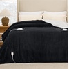 image:imageBedsure Ribbed Electric Blanket Full Coconut White Heated Blanket Preheat  Fast Heating 6 Heat amp 6 Timer Up to 10H Settings 8 Hours AutoOff ETL amp FCC Flannel Sherpa Gifts for Grandma 72x8410  Black
