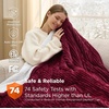 image:imageBedsure Ribbed Electric Blanket Full Coconut White Heated Blanket Preheat  Fast Heating 6 Heat amp 6 Timer Up to 10H Settings 8 Hours AutoOff ETL amp FCC Flannel Sherpa Gifts for Grandma 72x8408  Burgundy