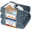 image:imageBedsure Ribbed Electric Blanket Full Coconut White Heated Blanket Preheat  Fast Heating 6 Heat amp 6 Timer Up to 10H Settings 8 Hours AutoOff ETL amp FCC Flannel Sherpa Gifts for Grandma 72x8401  Grey